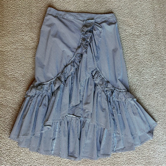 BP Flounce Ruffle Trim Midi Skirt - Picture 6 of 10